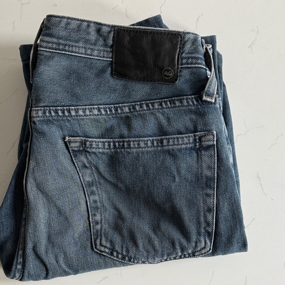 Ag Adriano Goldschmied Men's Denim Jeans with Black Patch